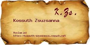 Kossuth Zsuzsanna névjegykártya