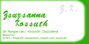 zsuzsanna kossuth business card